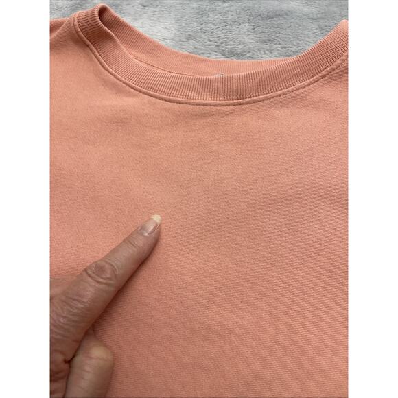 Allsaints Navarre Cropped Sweatshirt Womens L Peachy Pink Slouchy Boxy Lounge - Picture 9 of 9